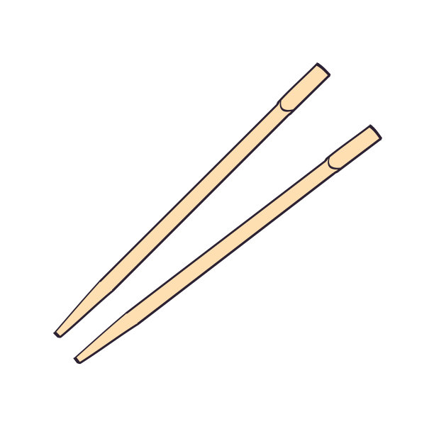 一次性筷子隔离矢量插图图片下载
