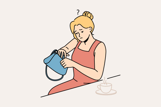 困惑的女人在手提包里寻找丢失的东西图片下载