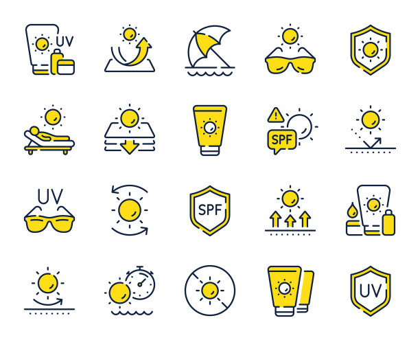 防晒线图标防晒海滩图片下载