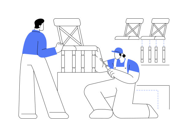 家具组装抽象概念矢量插图。图片下载