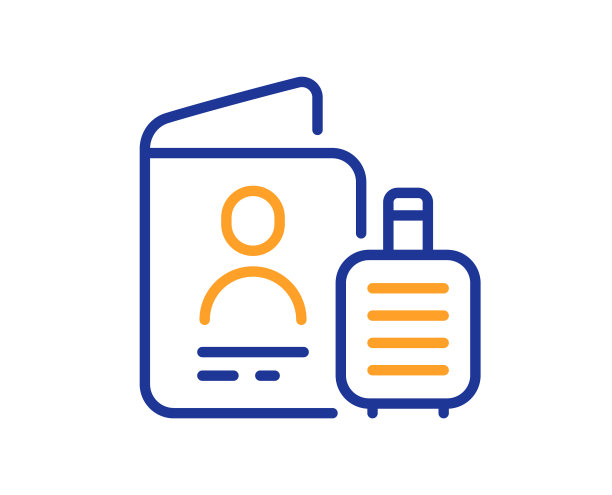 护照线图标旅行行李标志图片下载