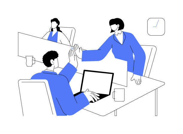 格子间办公室抽象概念矢量插图。图片下载