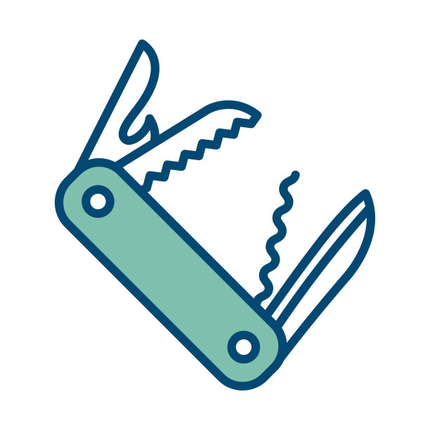 折叠刀图标矢量设计模板在白色背景图片下载