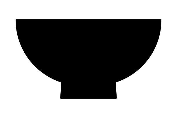 简单的碗孤立矢量轮廓。图片下载