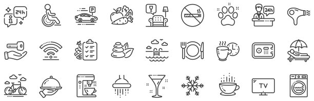 酒店服务线路图标wi-fi空调图片下载