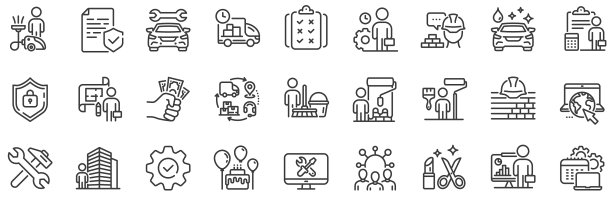 专业服务线路图标汽车维修之家图片下载