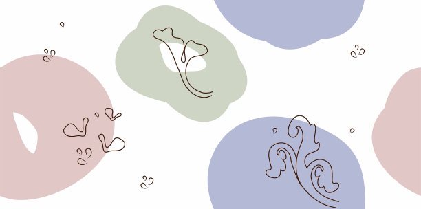 优雅的单线无缝背景与一个抽象的花的形象。极简风格的自然。时尚的插图印刷，横幅。连续的艺术线条时尚壁纸图片下载