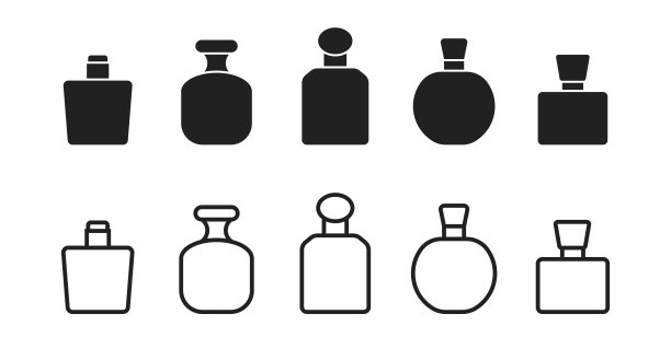 香水瓶图标集。矢量EPS 10图片下载