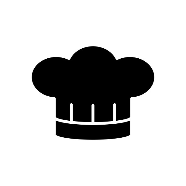 厨师帽子图标矢量设计模板在白色背景图片下载