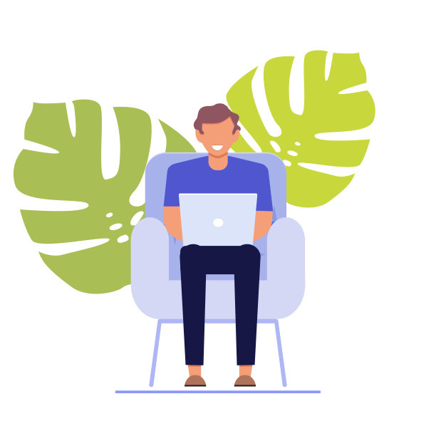 向量。在家工作，共同工作，概念设计。年轻人，男女自由职业者，穿着家常衣服，在家里用笔记本电脑和电脑工作。可爱的插图在平面风格。图片下载