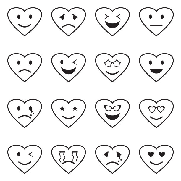 爱的情感图标。线条填充设计。矢量插图。图片下载