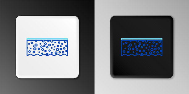 线条海绵与气泡图标隔离在灰色背景。洗碗用的一缕猪油。清洁服务标志。色彩缤纷的轮廓概念。向量图片下载