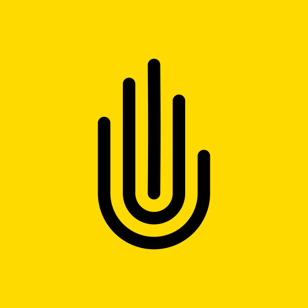 手掌停止手势，几何抽象图标图片下载