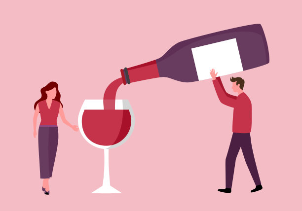 男子将红酒倒进平底酒杯。庆祝喝。图片下载