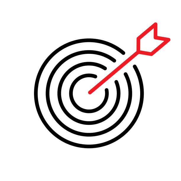 目标图标与红色箭头图片下载