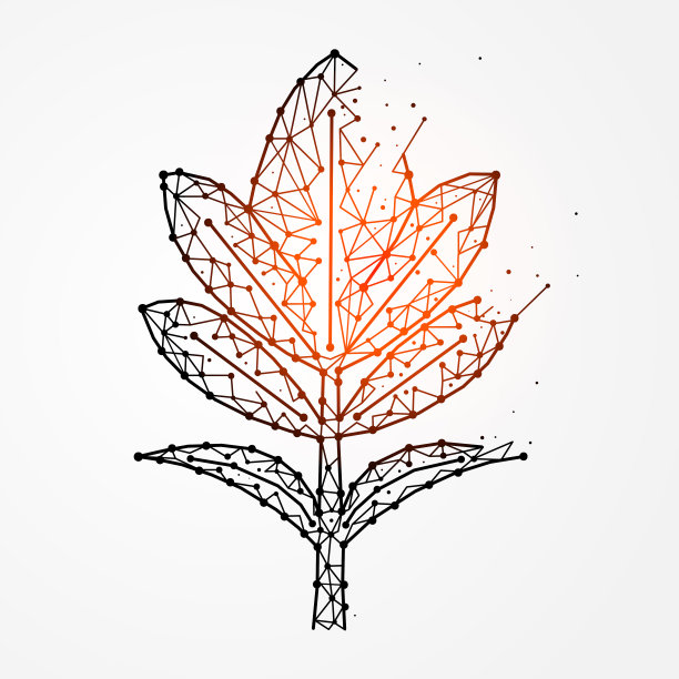 多边形矢量插图的植物。抽象的环境概念。图片下载