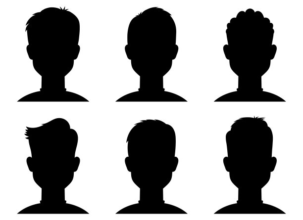 男人面部矢量设计插画（白色背景）图片下载