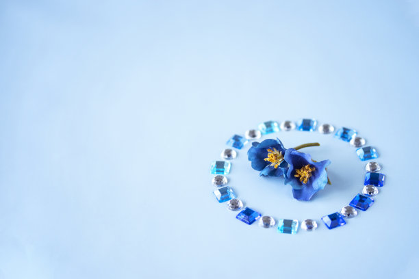 海军蓝玫瑰和蓝色宝石的设计图片下载