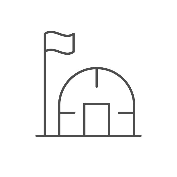 营地旗线轮廓图标图片下载