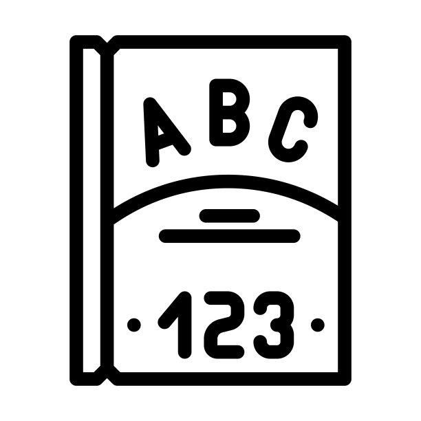 教育书籍玩具儿童线图标矢量插图图片下载