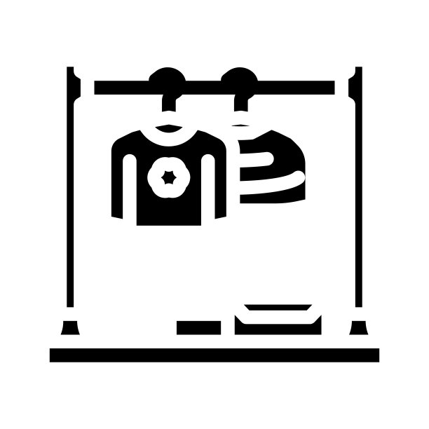 服装架儿童卧室字形图标矢量插图图片下载