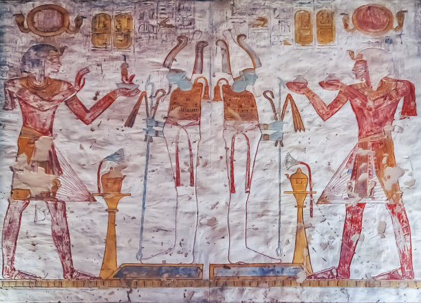 墙上的古埃及壁画图片下载
