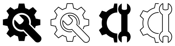 扳手和齿轮图标组图片下载