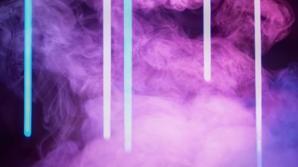霓虹灯烟雾模糊颜色浅粉蓝色发光雾图片下载