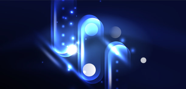 抽象发光的霓虹灯技术圈图片下载