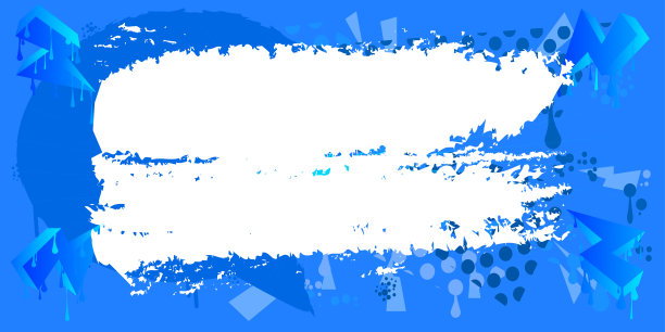 蓝色涂鸦背景与白色笔刷笔触。抽象的现代街头艺术背景，以城市绘画风格表演。图片下载