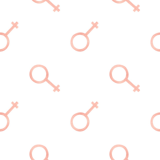 无缝图案的粉色标志女性。女性的性别象征。女性私密卫生用品包装。水彩插图。图片下载