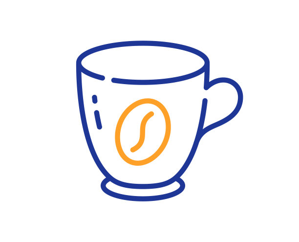 咖啡线图标热早餐茶杯标志图片下载