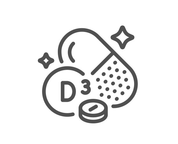 维生素D3膳食补充剂线条图标图片下载