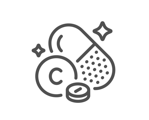 维生素C线条图标：抗坏血酸食物营养素图片下载