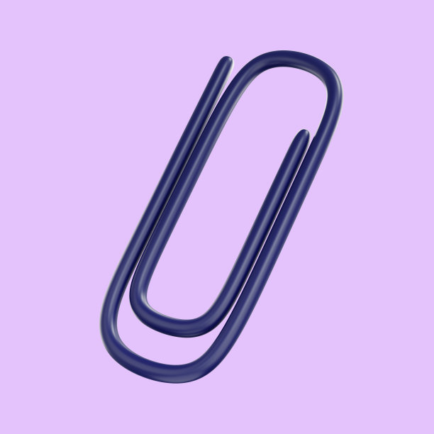 3d回形针集的纸张设计。图片下载