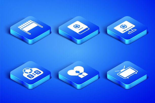 设置足球比赛在电视，目标，或足球运动员，运动机械记分牌，学习书籍和图标。向量图片下载