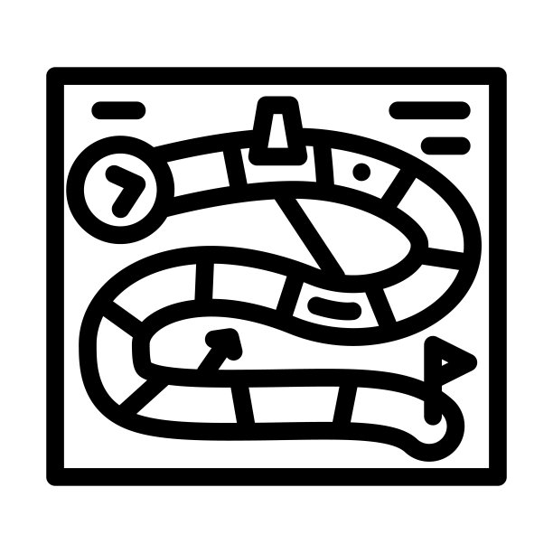 棋盘游戏玩具儿童线图标矢量插图图片下载