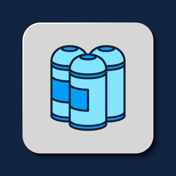 填充轮廓油漆喷雾可以图标隔离在蓝色背景。向量图片下载