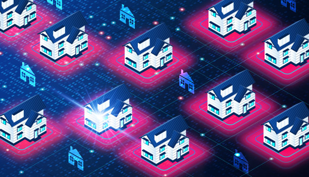 房地产标记化概念- 3D插图图片下载