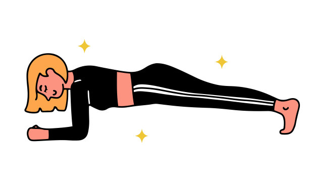 金发女人在做平板支撑图片下载