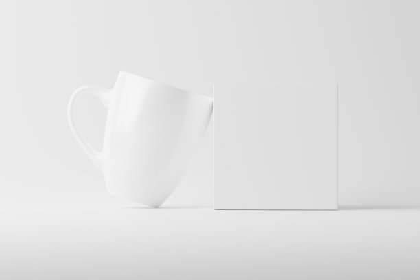 陶瓷马克杯咖啡茶白色空白3D渲染模型图片下载