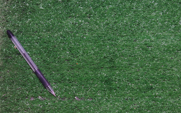 以草为底色的黑色墨水笔图片下载