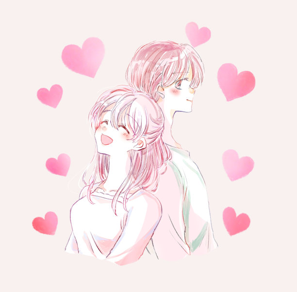 幸福的一对背靠背图片下载