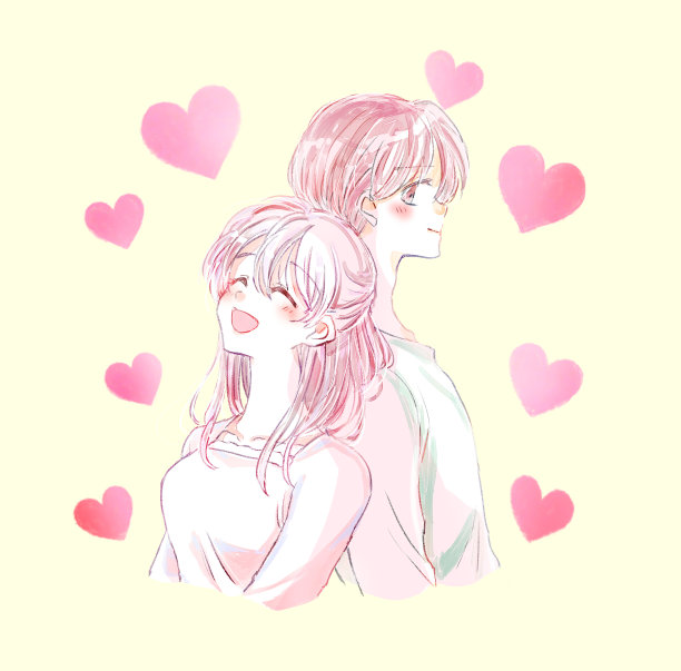 幸福的一对背靠背图片下载