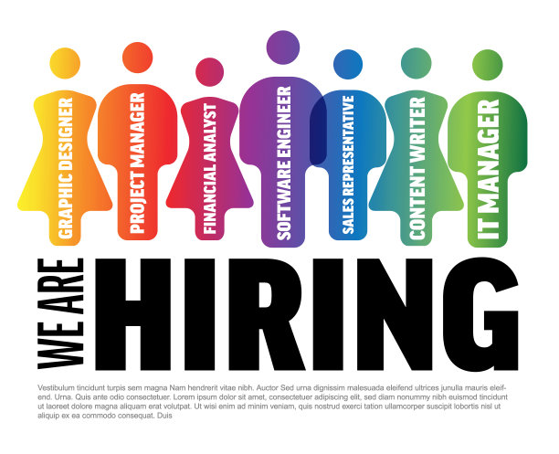 我们正在招聘极简的传单模板与位置名称和轮廓图片下载