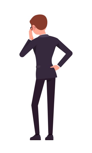 企业家、商人、男商务助理、正式男士站在后方思考图片下载
