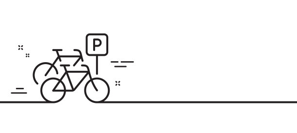 自行车停放线标志城市自行车交通图片下载