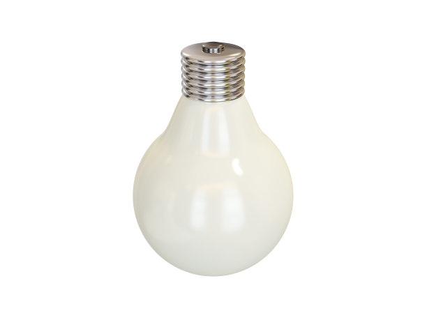 白色的灯泡。三维渲染图片下载