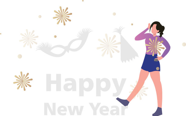 这个女孩正在庆祝新年。图片下载