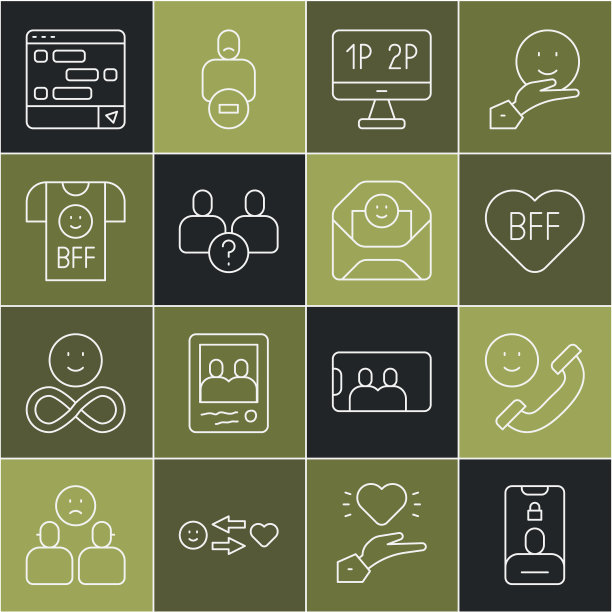 手机来电，最好的朋友或最好的朋友永远，电脑显示器屏幕，复杂的关系，聊天信息笔记本电脑和信封与情人节的心脏图标。向量图片下载